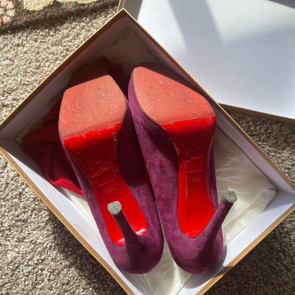 Christian Louboutin New Simple 120mm 39.5 PURPLE SUEDE - Picture 4 of 7